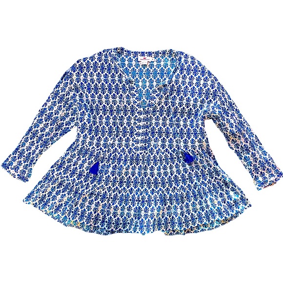 Vineyard Vines Boho Light Cotton Blouse Size Medium - Picture 2 of 12